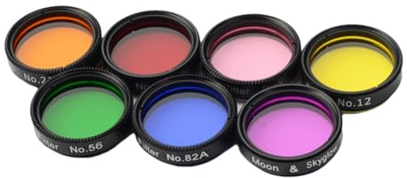 Asyduey Accessoires pour Télescopes Astronomiques Filtre à Couleurs Filtre Nébuleuse 1,25 Pouce 31,7 mm Filtre Lunaire Nébuleuse