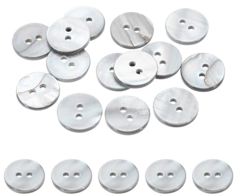 PATIKIL 12 Pcs 12.5mm Mother of Pearl Buttons, 2 Holes MOP Natural Pearl Shell Buttons for Sewing Clothes Coat Suits Shirt DIY Craft Decoration, Gray