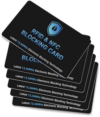 Updated Version-6 Pack RFID Blocking Cards Premium Contactless NFC Debit Credit Card Passport Protector Blocker Set for Men & Women, Smart Slim Design Perfectly fits in Wallet/Purse (6)