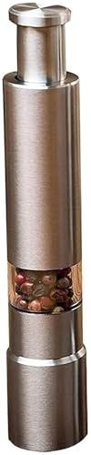SHRGOMPIT Chili Grinder Wood Salt and Pepper Shaker Manual Adjustment of Paprika Spice Mill Coarse Ceramic Factory for Restaurant