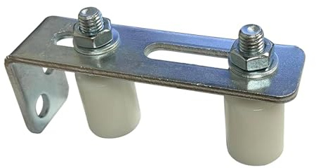 perfk Supporto per cancello scorrevole con staffa a L, pezzi di ricambio, robusto e versatile, per recinzione da giardino, doppi rulli in nylon, Bianco