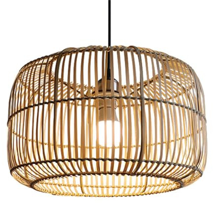 YGZPALH Lampada A Sospensione In Rattan, Lampada A Sospensione Rustica Intrecciata A Mano Con 1 Luce, Lampadario In Vimini Da Soffitto, Lampadario A Cesto Intrecciato Per Sala Da Pranzo, Soggiorno