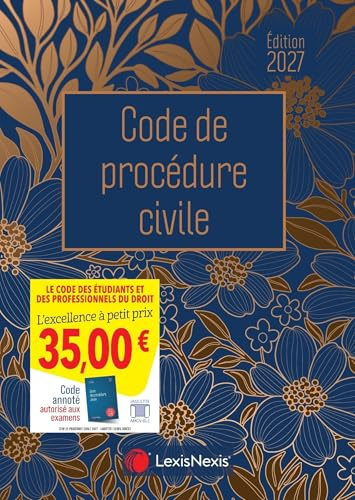 Code de procédure civile 2027 Jaquette Fleurs dorées