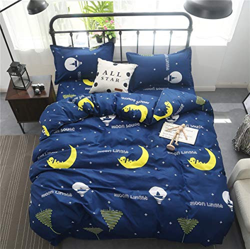 Odot Bettwäsche Bettbezug Set 3 TLG, Bettwäsche-Set 3 Teilig Galaxis Mikrofaser Wende Weiche Atmungsaktive mit Bettbezug Kissenbezüge Babybett Kinder Mädchen Junge (200x200cm,Starry Nacht)