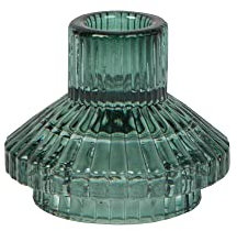 Talking Tables Portacandele in vetro salvia | Piccolo portacandele a coste per candele da cena, decorazioni per la tavola di Natale, decorazioni per la casa, accessori, per interni o esterni