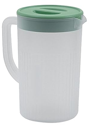 Jarra de plástico con gran capacidad y tapa, 2,7 L de zumo, leche, jarra fría y jarra de té helado, jarra de agua sencilla y moderna para las necesidades diarias de beber en casa