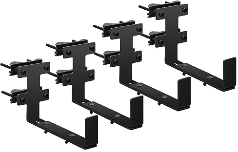 Staffa per fioriera, supporto circolare e quadrato, per ringhiere regolabili, per patio, giardino, recinzione, pergola, balcone (4 pezzi)