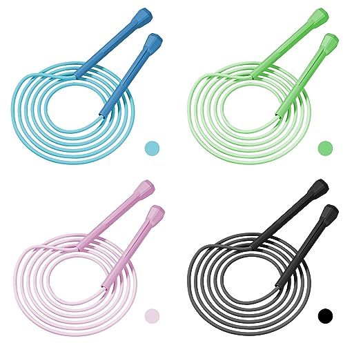 Hitchuey Verstellbare Springseil Kinder, 4 Stück 300CM Leichtgewicht Kinder Rope Skipping Seil, Springseil Kinder für 6 | 7 | 8 | 9 |10 Jahre Jungen und Mädchen