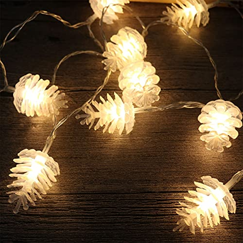 Lichterkette Tag Tannenzapfen LED Haus Kunststoff Weihnachten Geformte Dekorative Lichter Wohnkultur Wasserfall Lichterkette Batterie (A, One Size)