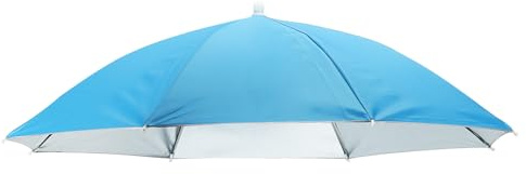 PATIKIL Umbrella Hat, 27 Inch Hands-Free Fishing Umbrella Hat Elastic Headband Folding Sun Rain Cap for Camping Gardening Hiking Farming Beach, Sky Blue