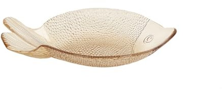 Romimex Assiette décorative en Verre Marron Clair 29 x 5 x 21 cm