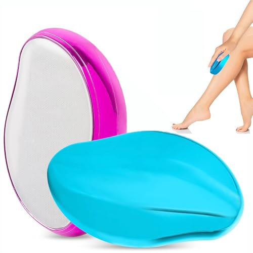 katmerio 2 pezzi Nano pietra depilazione cristallo depilazione per uomo e donna senza rasatura, rimozione dei capelli in cristallo portatile per le braccia posteriori, strumento esfoliante indolore