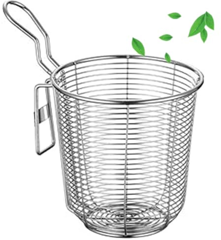 CAASFOOY - Cesta de fideos separada de acero inoxidable para fideos con divisores, colador de malla fina para olla caliente, ideal para escurrir pasta y verduras