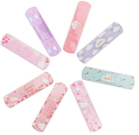 FOYTOKI 40 Piezas Vendajes Adhesivos Impermeables para Emergencias Cuidado de Heridas Caja de Vendajes para Uso Familiar Conejitos