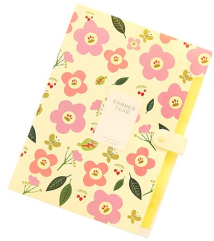 Carpeta archivadora de flores con 6 bolsillos, expandible, tamaño carta, organizador de documentos, organizador de archivos expandible, juego de clasificación