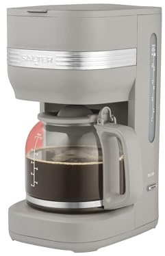 Salter Rise Machine à café filtre – Cafetière filtre instantanée, carafe en verre 1,5L, indicateur de niveau d’eau, cuillère doseuse, espresso, arrêt automatique, 900W, taupe