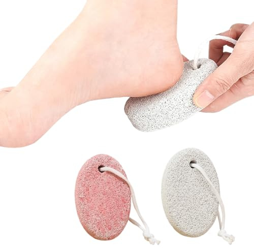 YAZWUR Piedra Pómez para Cuidado de Pies y Manos, Exfoliante para Eliminar Callosidades y Piel Muerta, Piedra Volcánica para Pedicura (Blanco, Rosa)