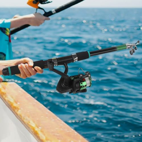 Telescopic Fishing Rod and Reel For Combo, Portable Travel Fishing Kit with Tackle Box, Pre Spooled Beginner Set for Adults and Kids, Compact Lightweight Gear for Hiking