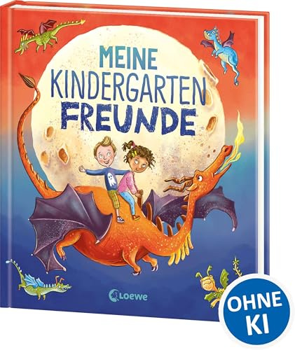Meine Kindergarten-Freunde (Drachen): Freundebuch, Eintragbuch, Poesiealbum mit Lesebändchen für Kindergartenkinder ab 3 Jahren (Eintragbücher)