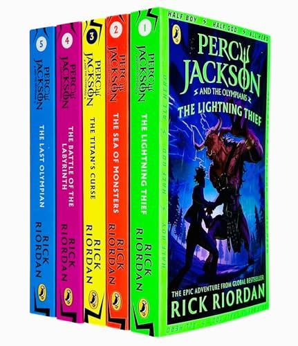 Percy Jackson and The Olympians Series 5 Books Collection Set (Lightning Thief, the Sea of Monsters, Titan's Curse, Battle of the Labyrinth & Last Olympian)
