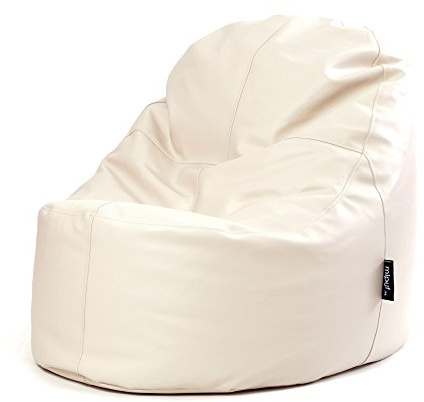 MiPuf Lounge Puff, Piel sintética. Puff con Relleno Incluido. para Interior. Puf amoldable. amoldable y Relleno Incluido para salón, Dormitorio o habitación 85x119x90 cm. Beige