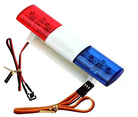 KEEDA RC Modello LED Police Night Flash Light Lampada Allarmante Luce per 1/10 1/8 RC HSP Kyosho Tamiya Axial SCX10 D90 Accessori Auto RC (Rosso e Blu)