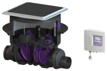 KESSEL 84100S - Fäkalien-Rückstauautomat Staufix FKA Komfort DN 100 für Bodenplatte - Schwarze Abdeckung