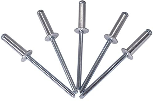 100 remaches ciegos de 4 x 14 mm, tipo abierto de cabeza de cúpula, DIN 7337, remaches de aluminio y mandril de acero, 100, 4 x 14 mm