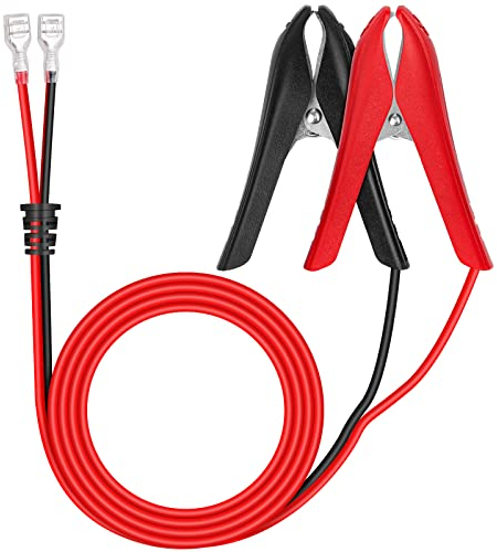 JatilEr Krokodilklemmen mit Kabel 1.8m, Krokodilklemmen 12v PVC, Kupferkern, 18AWG, für Batterieladung, Notbatterieanschluss Usw