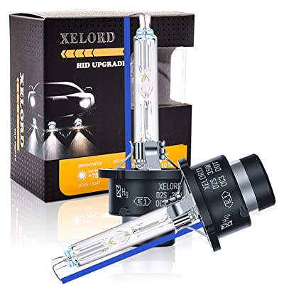 XELORD D2S 8000K Xenón Bombilla 35W Brillo Alto HID Auto Lámpara Faro Delantero,Paquete de 2