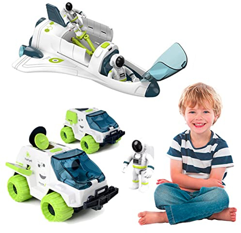 COO11 Model 4 in 1 Space Shuttle Toys, Astronaut Rocket Adventures Game Toys for Children’s Spaceship Astronauts Rover Exploration Vehicle for 6, 7, or 9 Years Old.