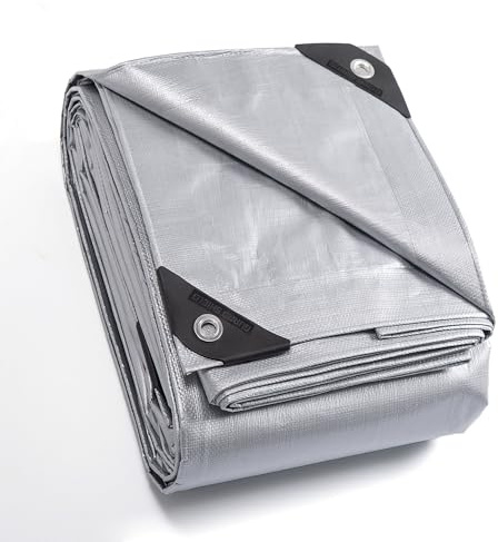 GUARD SHIELD Bâche de Protection Bâche Imperméable étanche 2x3m Gris 160g/m² Polyéthylène Bâches UV Résistant avec œillets