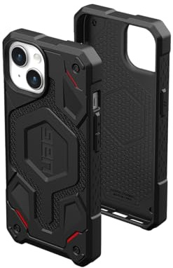 URBAN ARMOR GEAR Monarch Pro Schutzhülle kompatibel mit Apple iPhone 15 Hülle [Wireless Charging/Magnetische Aufladung kompatibel, 5-Schichten Schutz] Kevlar schwarz