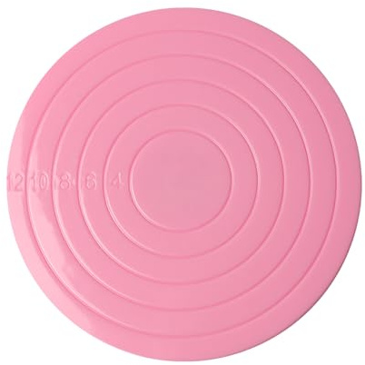NUZAMAS Mesa Giratoria para Tartas, Color Rosa, Plato para Decoración de Galletas, Mini Soporte para Decoración, Base de 360 Grados para Cocina Familiar