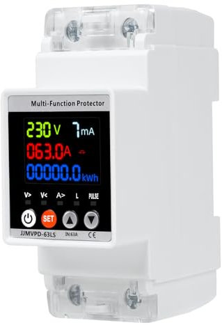 63A Automatic Überspannungsschutz Protector sobretensiones automatica Disyuntor automatico LCD Contador electrico Reconexion inteligente Proteccion contra fugas y subtensiones