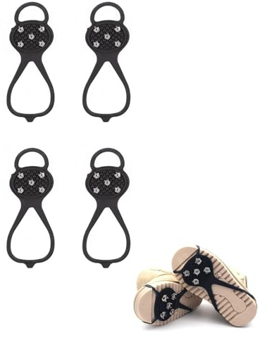 IPNSDON 2 paire crampons pour chaussures de montagne, crampons antidérapants, crampons, crampons en acier inoxydable, crampons à chaussures, crampons à 5 pointes, crampons à chaussures