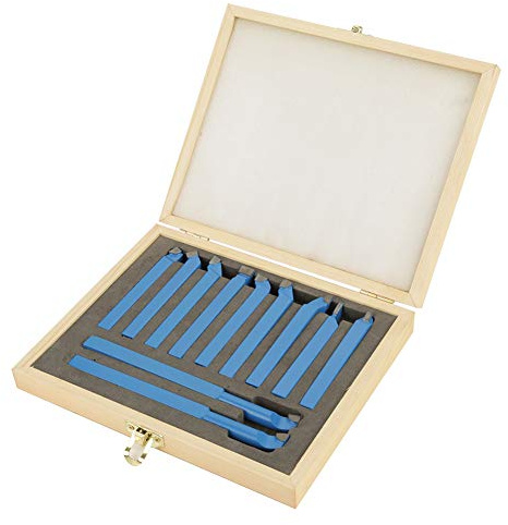 11 Pezzi Tornitura Fresatura, Set di 8 * 8 mm Utensili da Tornio, Tornio Fresatura con Saldatura a Punta per Torni CNC Ingegneria Lavorazione dei Metalli