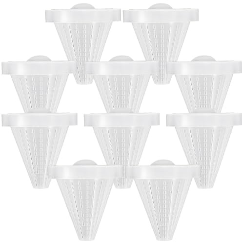 Beaupretty 10pcs Aquarium Worm Feeding Cone Feeder with Suction Cup for Fish Tank Feeding Live Red Worms in Aquatic Pets Breeding and Random Color