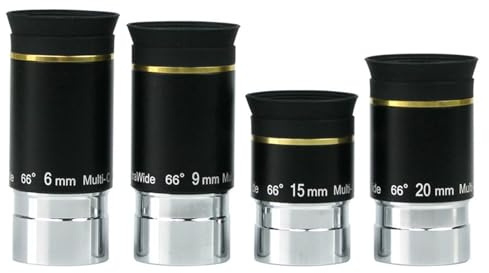 1.25 HD 66° Ultra-Wide Angle Eyepiece Kit 6mm 9mm 15mm 20mm for Astronomical Observation(6mm 9mm 15mm 20mm)