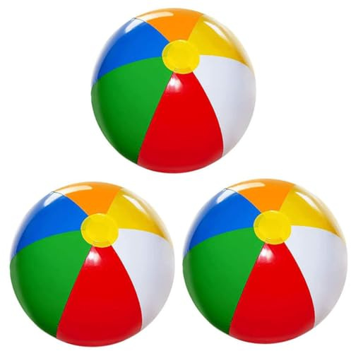 Gemuseeee 3 palloni da Spiaggia gonfiabili in PVC di Grandi Dimensioni per Piscina, Giochi Estivi per Bambini.
