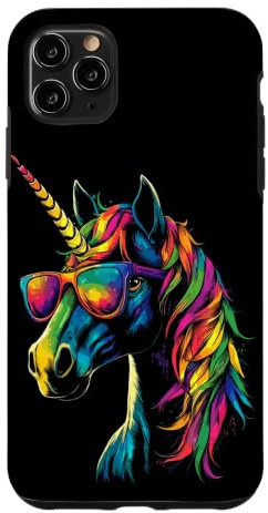 Licorne Coloré Arc-en-Ciel Cavalière Chevaux Équitation Coque pour iPhone 11 Pro Max