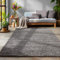 SIMPEX Flauschiger Teppich Wohnzimmer Schlafzimmer Läufer Flur Esszimmer Küchenteppich Hochflor Einfarbig Modernes Design 30 mm Florhöhe Kuschelweich, Grau, 300 x 400 cm