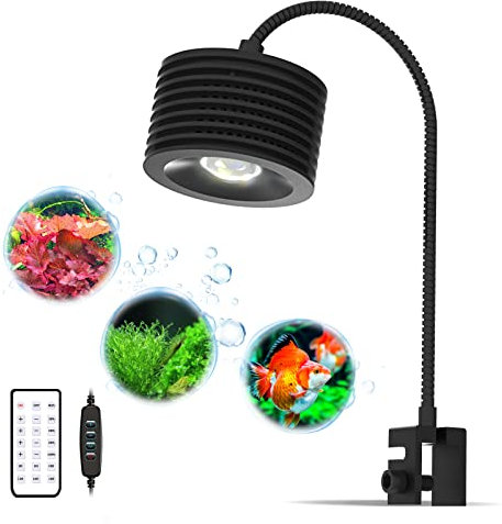 Lominie Aquarium Light with 4Channels Dimmable and Adjustable Gooseneck,LED Aquarium Light That Can be Timed,Full-Spectrum Nano Fish Tank Light for Planted Freshwater Aquarium Fish Tank