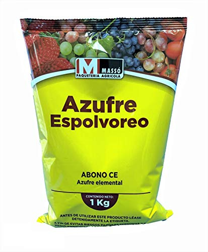 Todo Cultivo Azufre Amarillo ecológico para espolvoreo 1kg. Fungicida y acaricida en Polvo Verano. Prevención de oídios y arañas en Huerta y Vid.