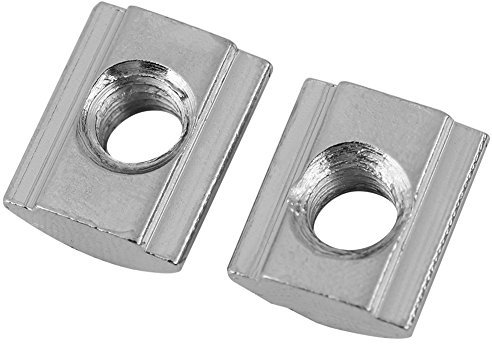 50pcs T-Slot Nuts Nickel Coated Carbon Steel Sliding T Slot Nuts for Aluminum Profile Accessories(M5)