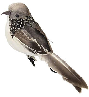 perfk Faux Sparrow Bird Feather Vogel Landschaft Garden Yard Verzierungen, Grau