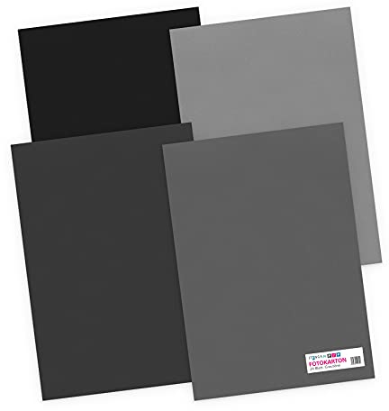 itenga Fotokarton 24 Blatt A4 300 g/qm - Tonpapier Tonkarton Druckerpapier Bastelpapier Bogen durchgefärbt zum kreativen Gestalten und Basteln (grau)