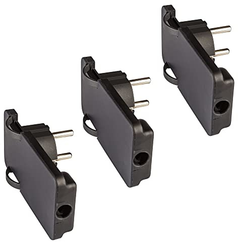 POLYPOOL PP0454.13 Clavija SPAZIOZERO 16A 2P+T estándar Schuko salida cable de 90° Kit 3 Clavijas color negro