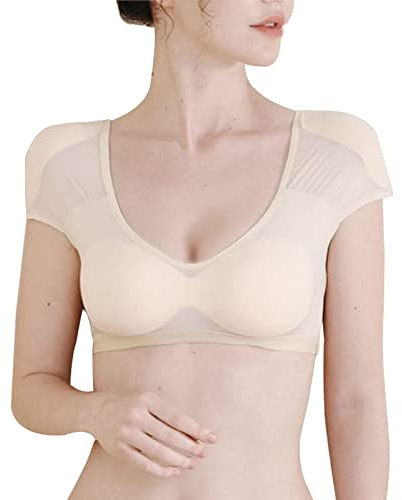 Sexy Women Ladies Invisible Fake Shoulder Pad Top Vest Party Pour améliorer les épaules glissantes, étroites et affaissées (L,Beige)