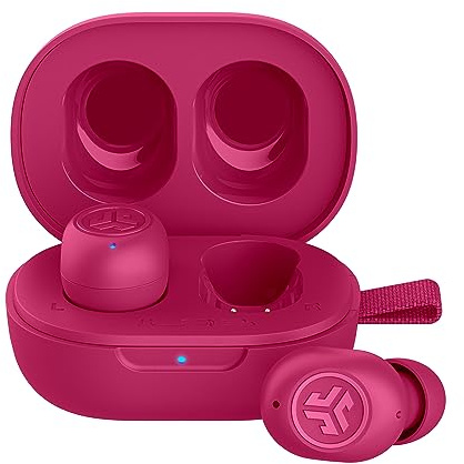 JLab JBuds Mini True Wireless Bluetooth Earbuds + Charging Case, Hot Pink, IP55 Sweat and Dust Proof, Bluetooth Multipoint, Be Aware Audio, 3 EQ Sound Settings, Crystal Clear Calls